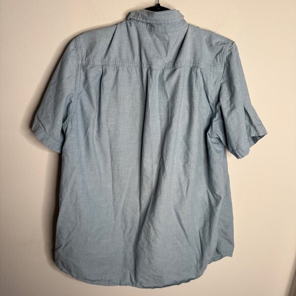 Carhartt Men's Blue Midweight Chambray Short Sleeve Button Down Shirt‎ - Size XL - Picture 3 of 5